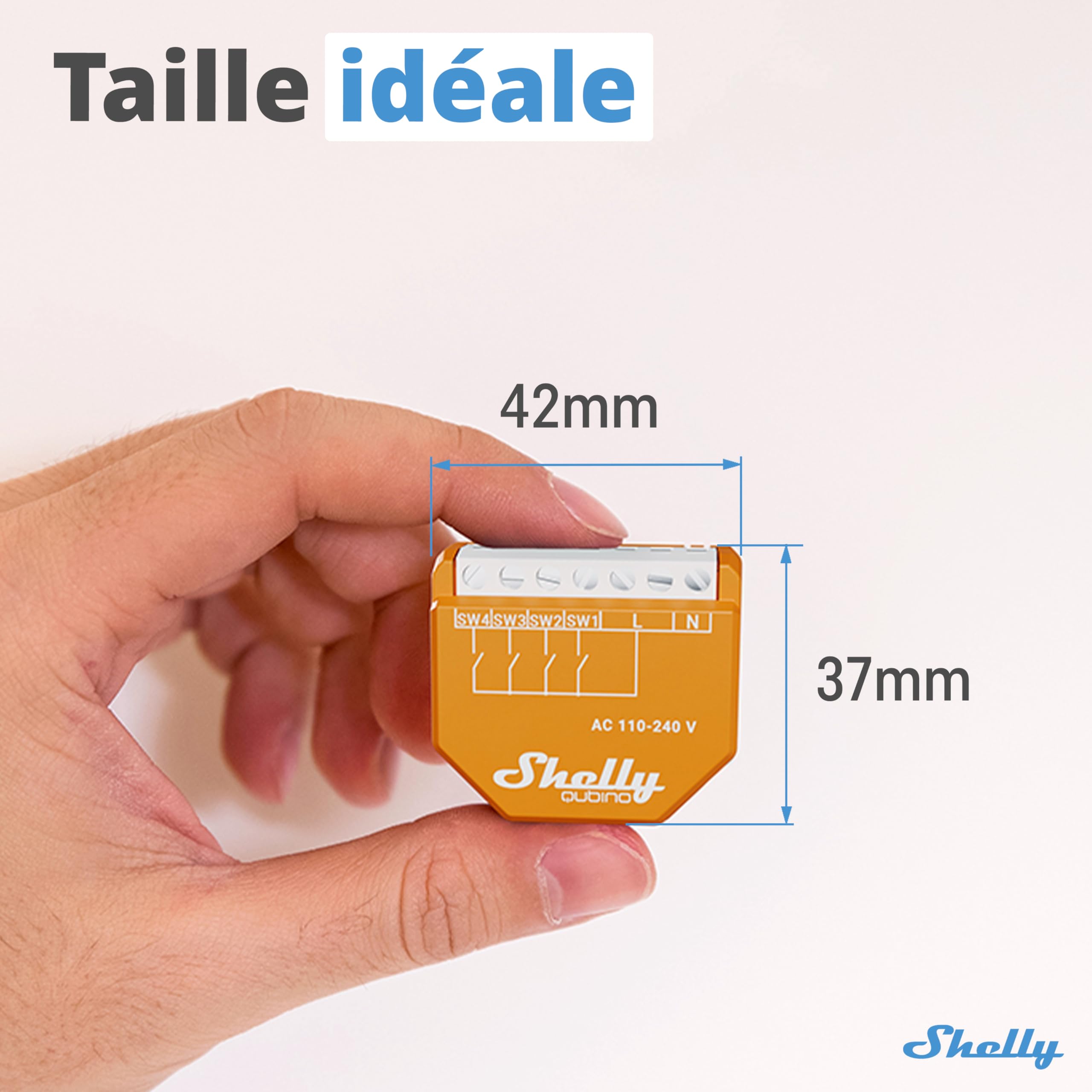 Shelly Wave i4 - Contrôleur Domotique Z-Wave à 4 entrées (110-240 V AC), Contrôle à distance dispositifs connectés, Horaires et Scènes, 12 Clics Possibles, Passerelle Z-Wave requise
