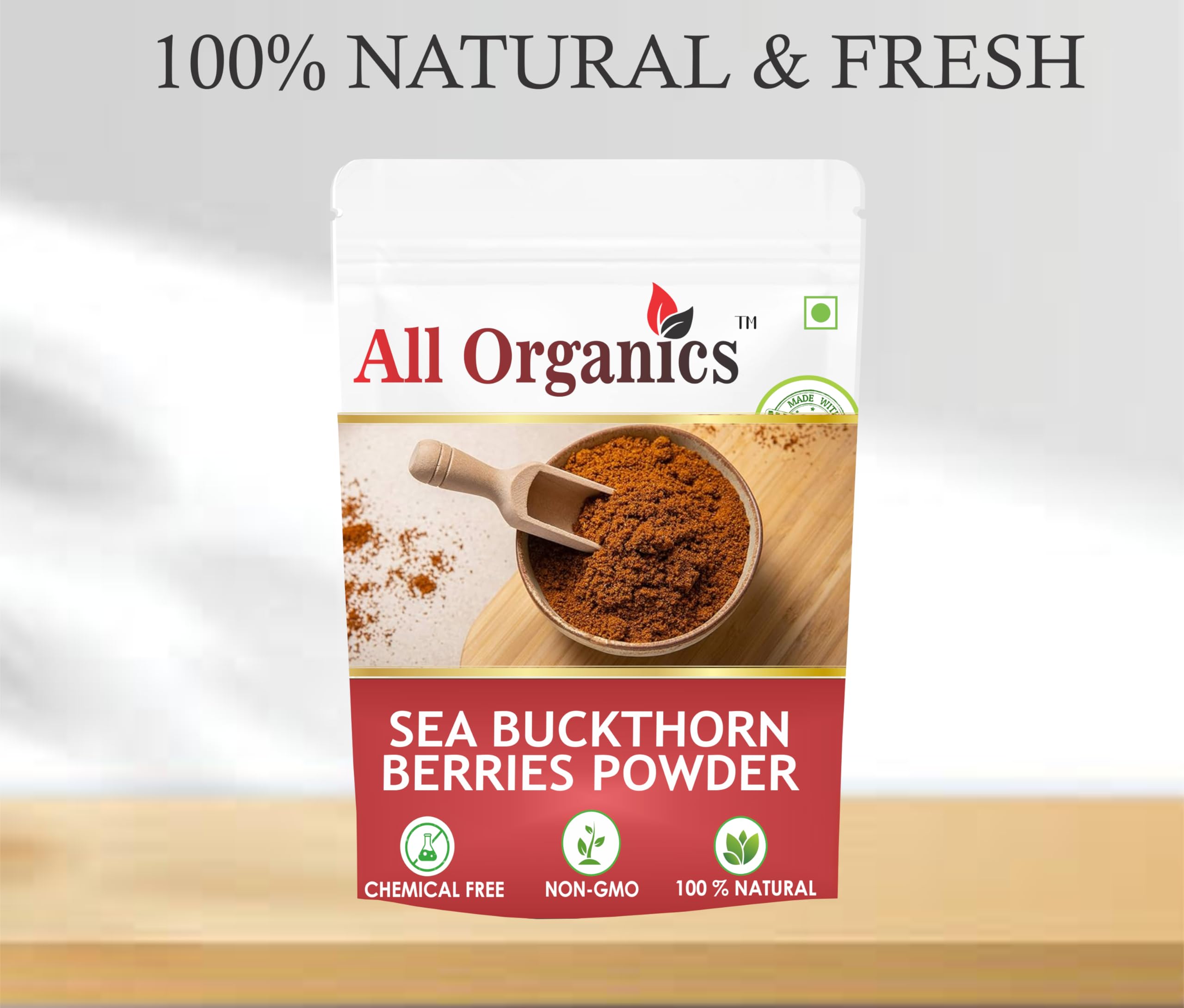 Sea Buckthorn Berries Powder -(100 gm) Rich In Omega, Vitamin E, Vitamin C - Pure & Natural — Amazon image 3