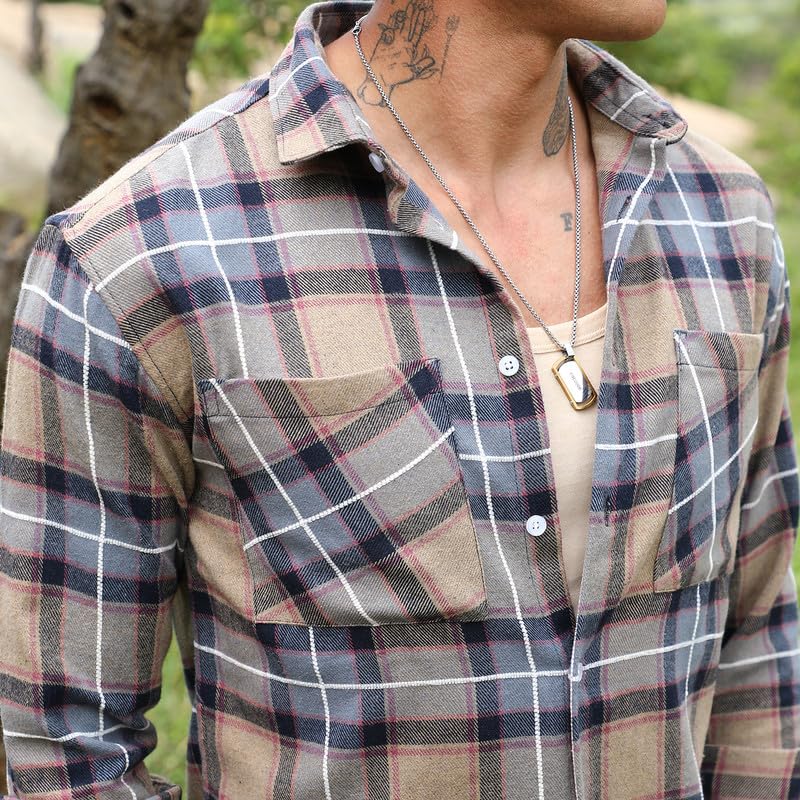 Image of CAHOOT Men's Solid Utility Shirt | Casual Wear | Spread Collar | Long Sleeve | Button Closure | Shirt Crafted with Comfort Fit for Everyday Wear