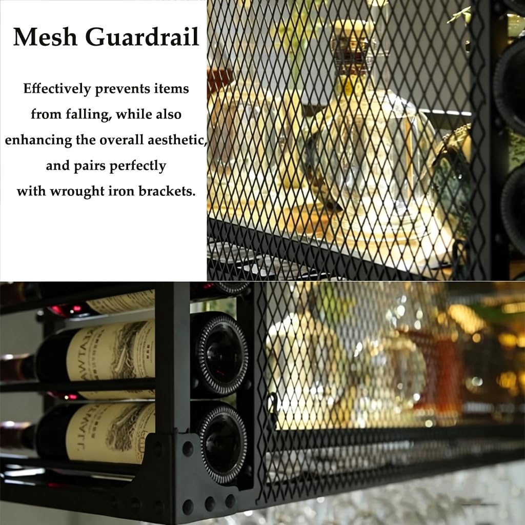 Botellero De Metal para La Pared con Portavasos,Colgable