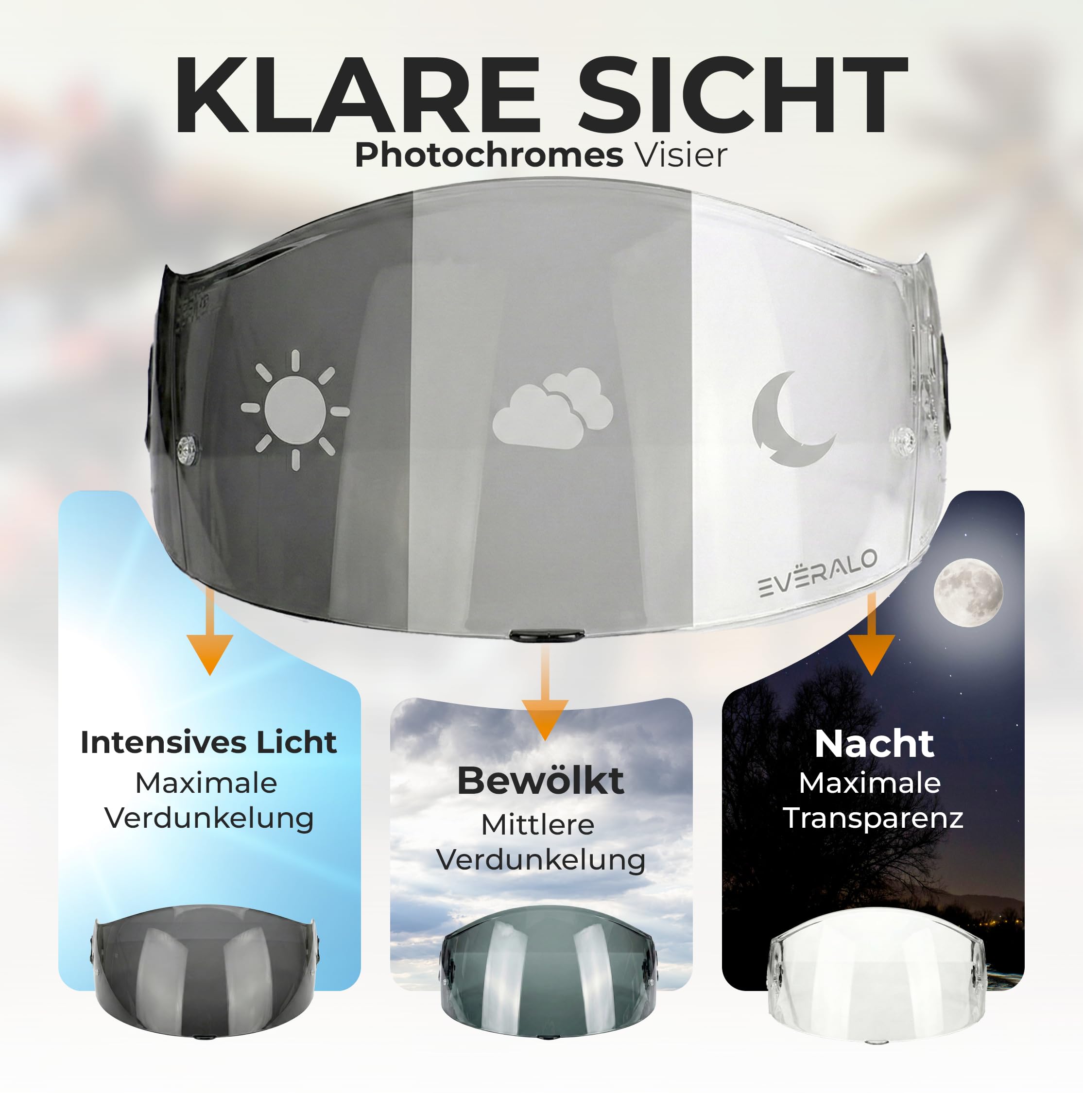 kompatibel mit Visier Xlite X803 - X802 - X802r - X802rr - X702 - X661 - X603 - Xsf 02 (Photocromisch)