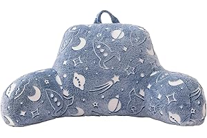 Child-Friendly Glow-in-the-Dark Rocket Pillow for Reading, Napping, and Bedtime Support