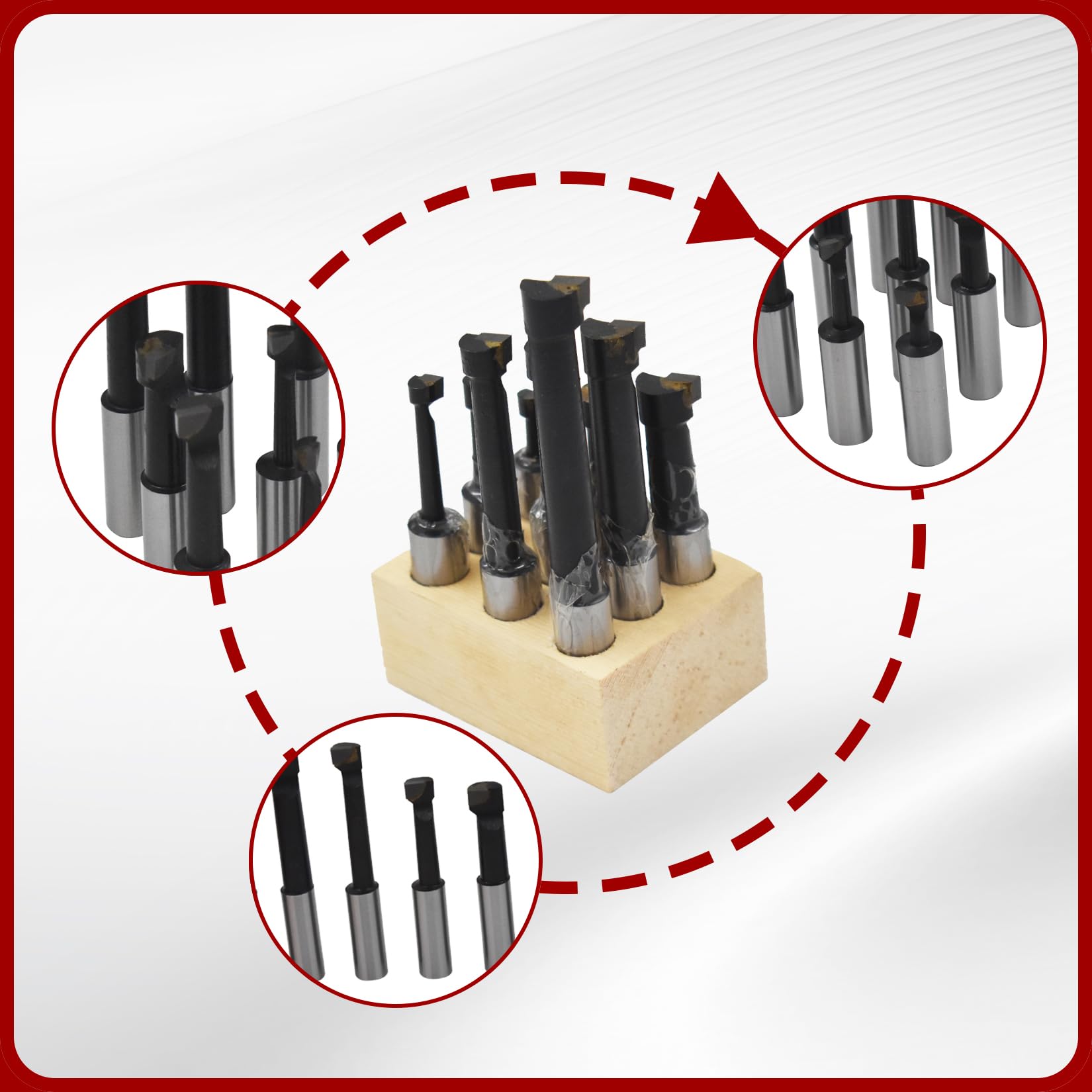 C6 Carbide Boring Bars - 9 Piece Set -7 C6 Carbide Boring Bars - 9 Piece Set -7