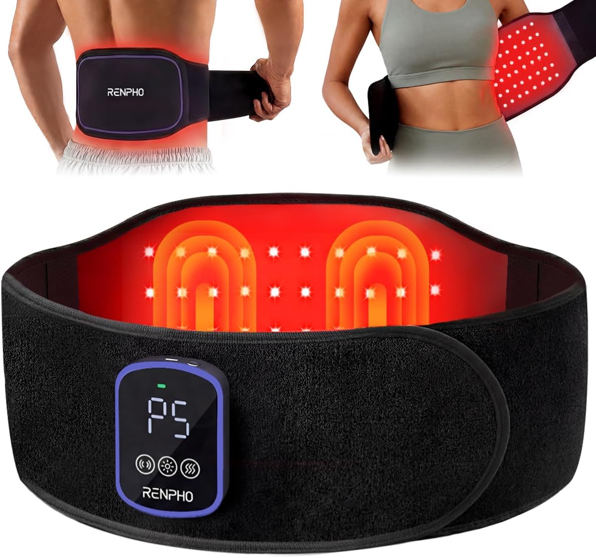 RENPHO cordless red light therapy belt with rechargeable battery