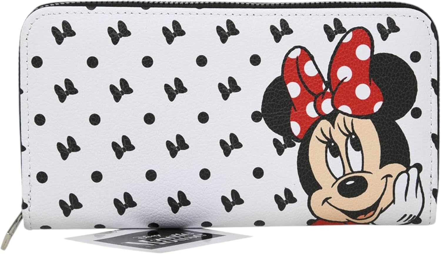 Fast Forward Minnie Mouse Bow All Over Print Faux Leather Deluxe Wallet with Card Wallet Bundle