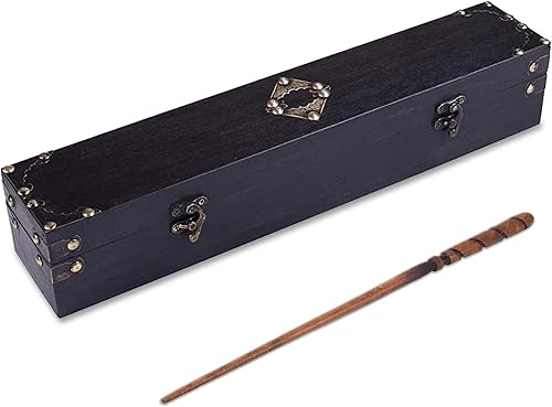 Cottage Garden Juego de 2 piezas de varita en espiral de madera marrón degradado y varita mágica de madera, color negro medianoche