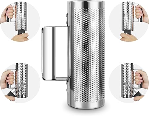 Miniatura 3 de Sovvid Guiro - Coctelera de acero inoxidable de 8 x 3 pulgadas con raspador de percusión latina, instrumentos musicales de acompañamiento de banda
