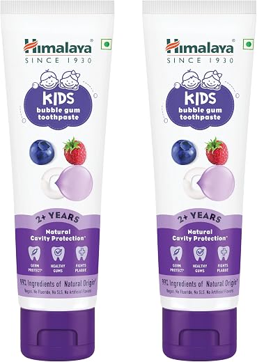 Himalaya Kids Bubble Gum Toothpaste, 80g x Pack of 2 | 2 to 12 Years | Natural solution for germ and cavity protection | 9...
