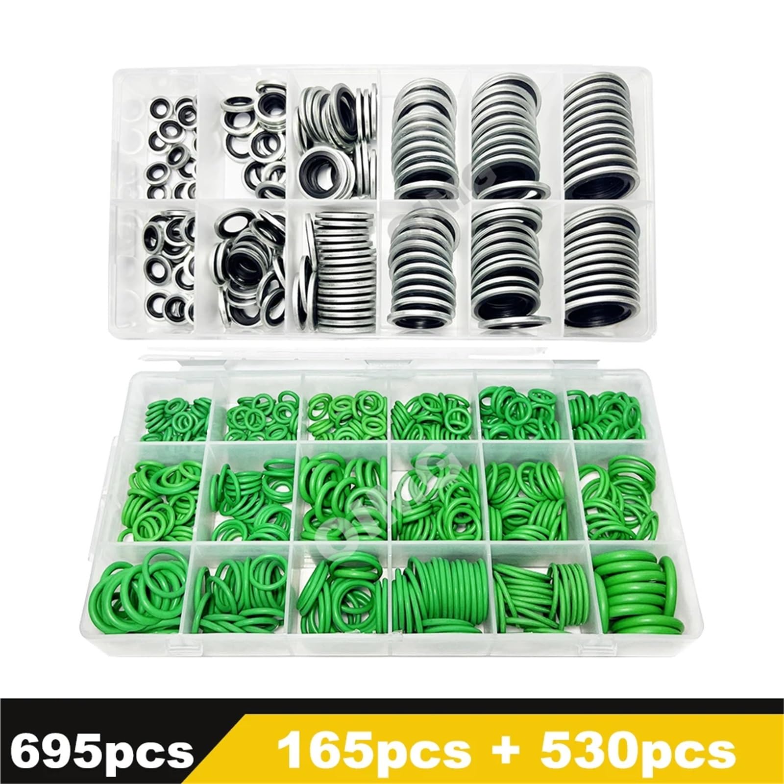 Assortiment de joints d'étanchéité en acier zingué auto-centré pour bouchon de vidange d'huile automobile (695 pièces)