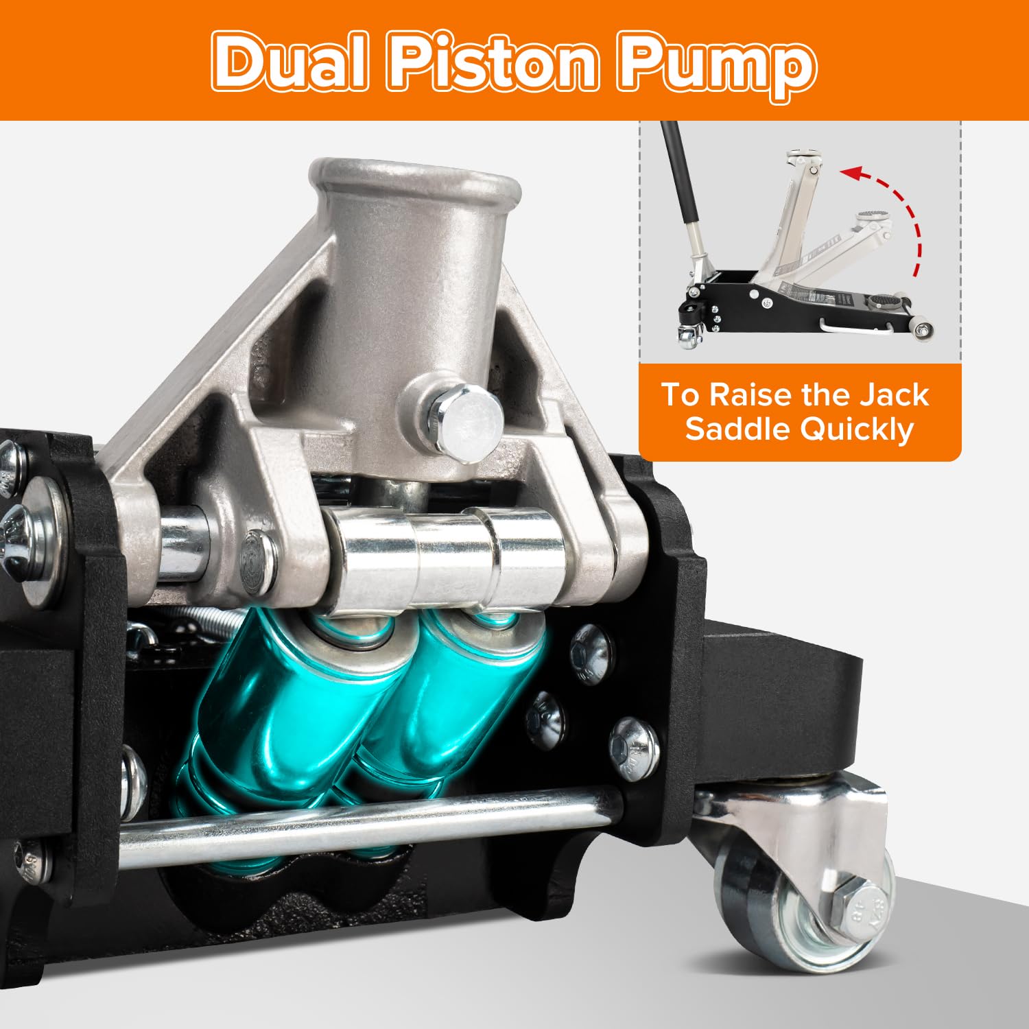 Donext Wagenheber 2,5 Tonnen - Low Profile Quick Rise Für Fahrzeuge Mit Geringer Bodenfreiheit