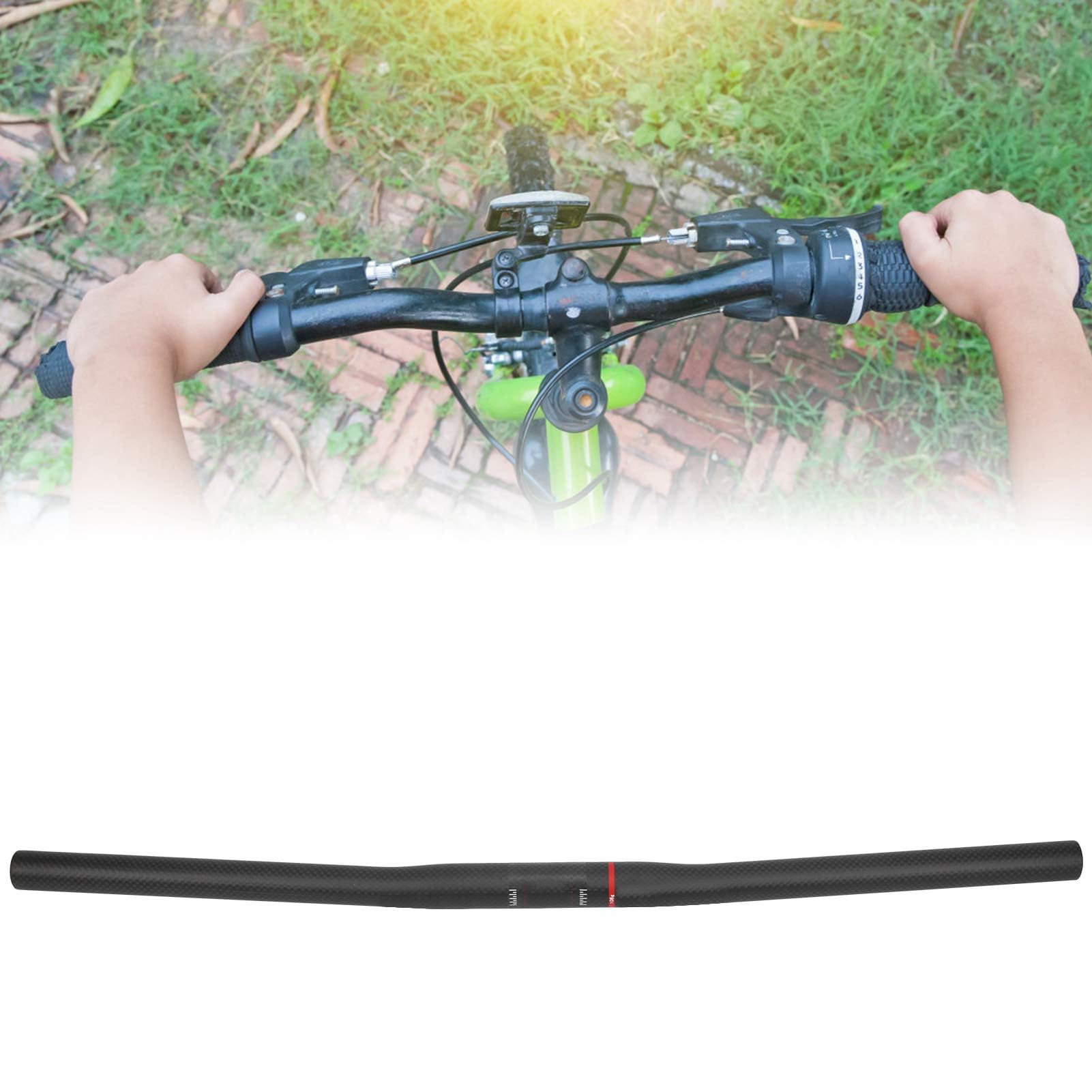 Guidon de vélo carbone, léger et résistant, guidon plat droit, 25.4x580mm pour cyclistes route ville compétition loisir