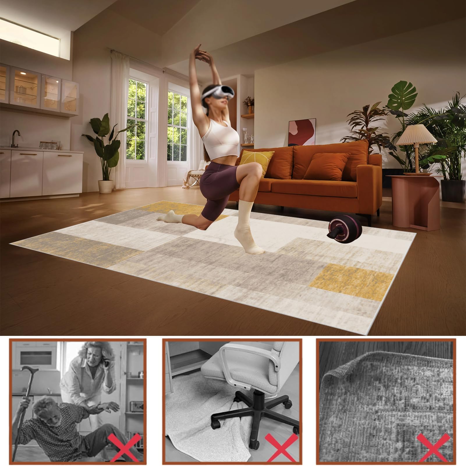Office Gaming Chair Mat for Hard Floor Computer Floor Mat for Carpet Office Chair Carpet Protector Mat Carpeted Floor - Image 3