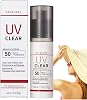 Clear Face Sunscreen SPF 50,Hydrating Mineral Sunscreen with Zinc,Waterproof&Sweat-Proof Sun Cream for Face and Body,Long-Lasting Skin Defence SPF 50,No White Marks,Easy to Use for Men and Women