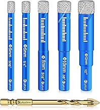 Lytool Tile Drill Diamond Drill Glass Drill Set 5 Pieces 5, 6, 8, 10, 12 mm for ceramic, granite, glass, porcelain, tiles, hard tiles, porcelain stoneware.