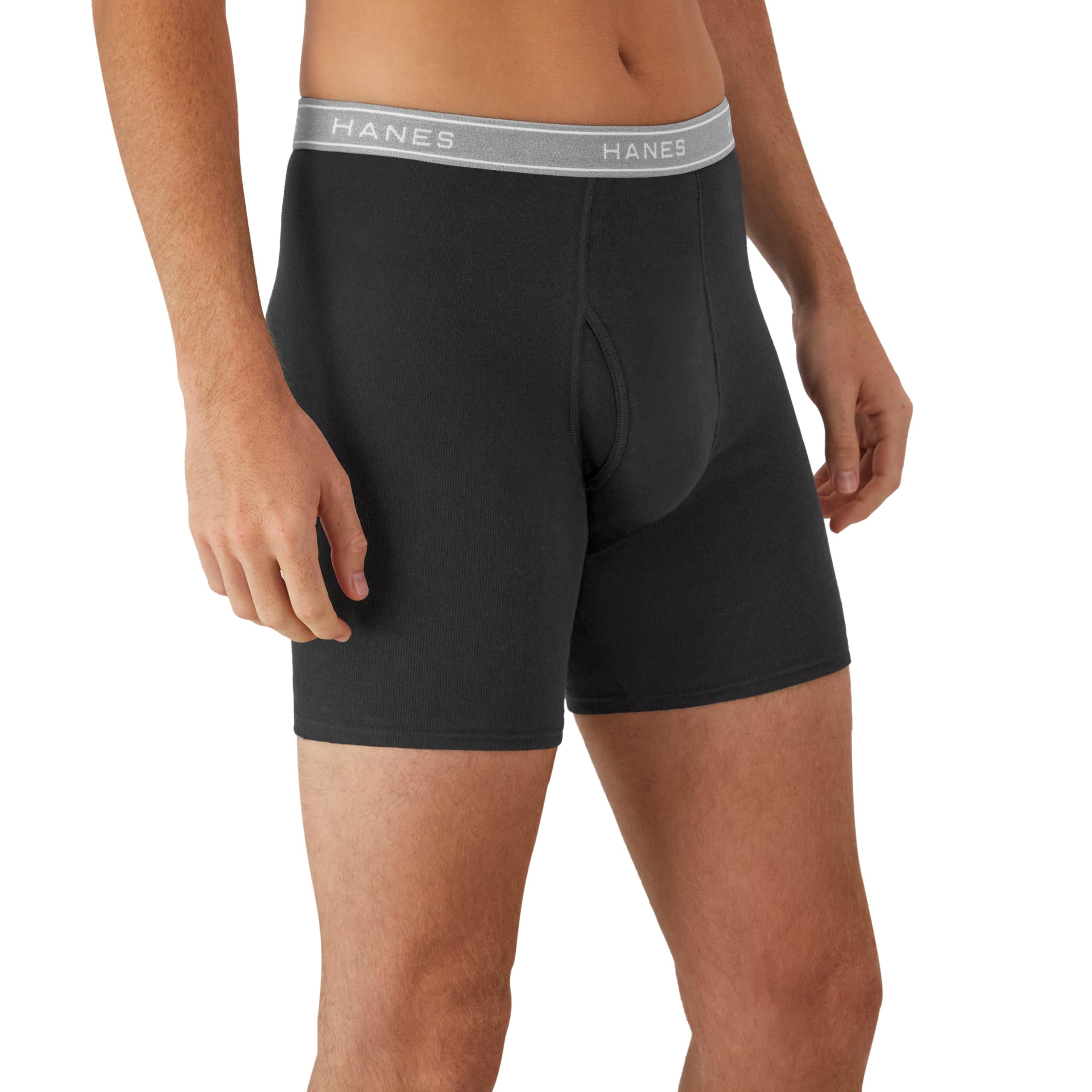 Hanes Herren Boxershorts Cool Dri Feuchtigkeitsableitende Unterwäsche Baumwolle No-Ride-up für Herren Multipacks Retroshorts (12er Pack)