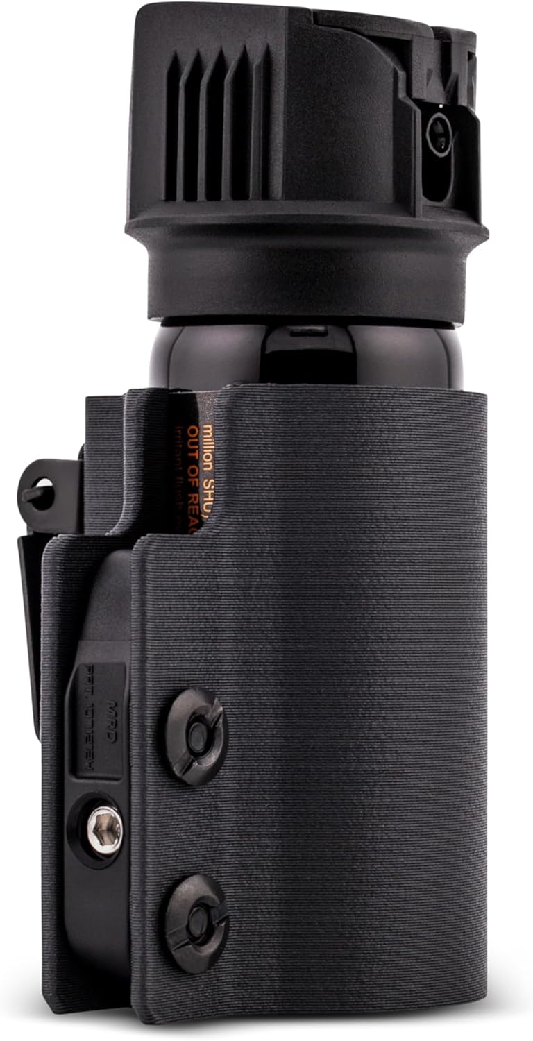 Pepper Spray Holster for Fox Labs 1.5oz / 2oz / 3oz - Vertical Carry, Quick Access, Adjustable Retention, Versatile, Heavy-Duty Belt Clip