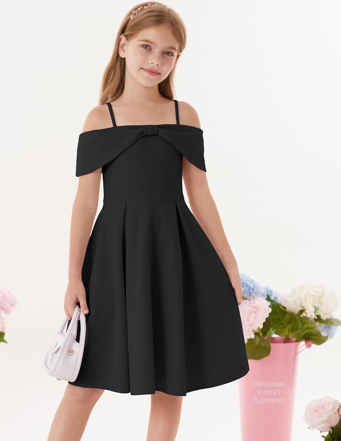 GRACE KARIN Girls Elegant Dress Off Shoulder A-Line Casual Party Dresses for 6-14 Years - Image 6