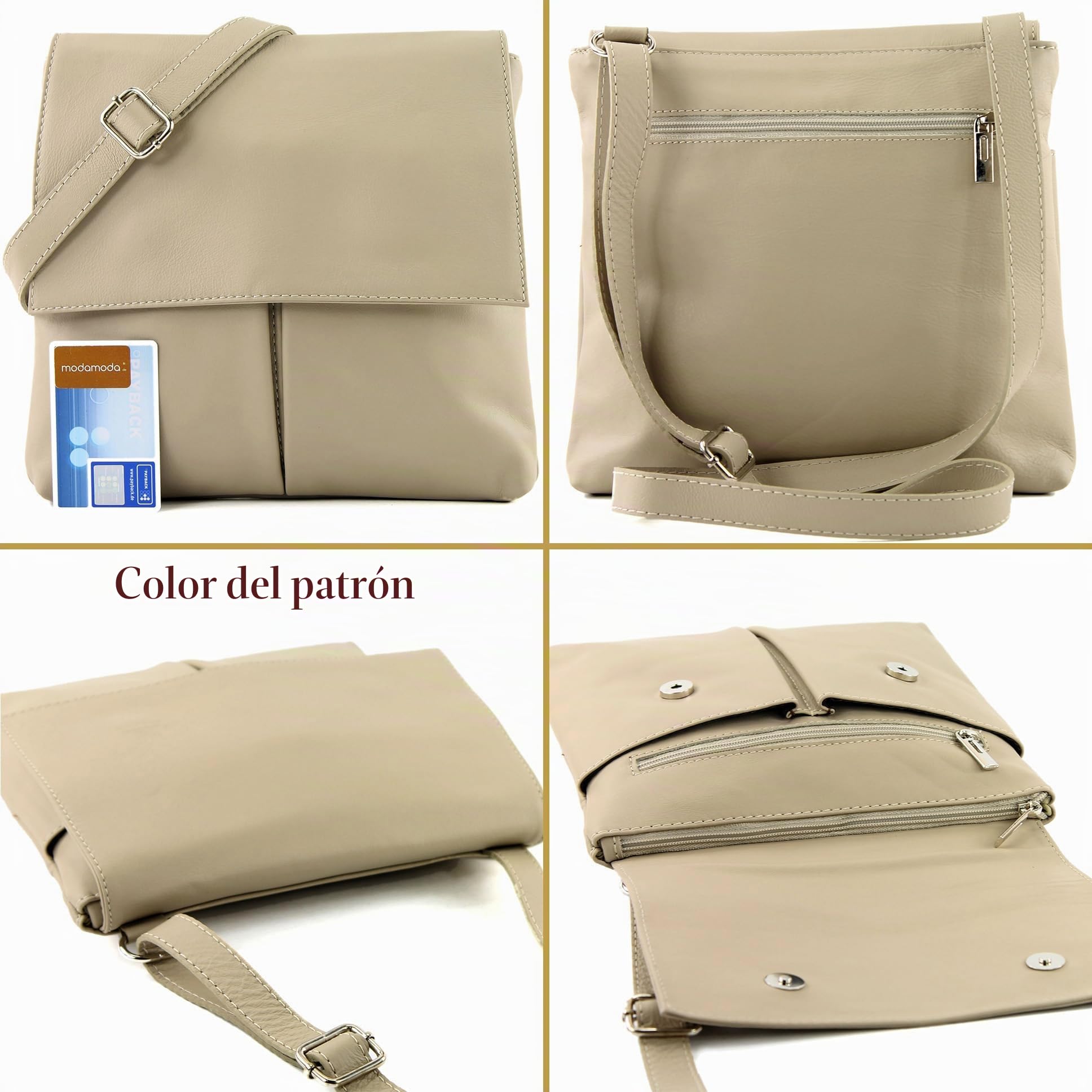 modamoda de - T63LEDER - Bolso bandolera de piel para mujer