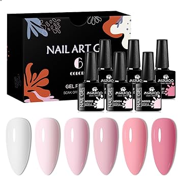 Amazon.com: MSRUIOO Pink Gel Nail Polish Set 6 Colors Gel Polish