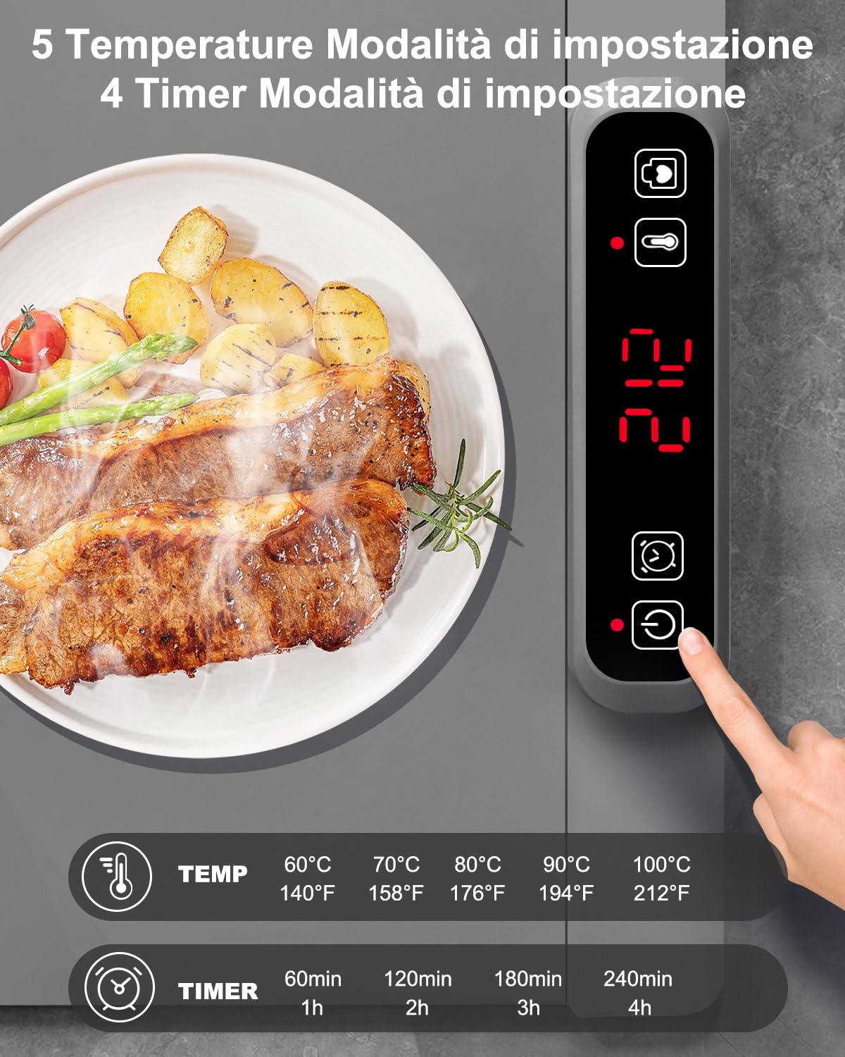 AUTOPkio Vassoio Riscaldante Elettrico, Tappetino Scaldavivande Pieghevole | con 5 Temperatura & 4 Timer Auto-off Blocco Bambini per Buffet, Ristoranti, Feste, Casa