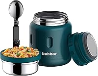 Vista 15 de BOBBER Termo aislado de acero inoxidable de 24 onzas para alimentos calientes con boca extra ancha, cuchara y tazón integrados, mantiene la comida