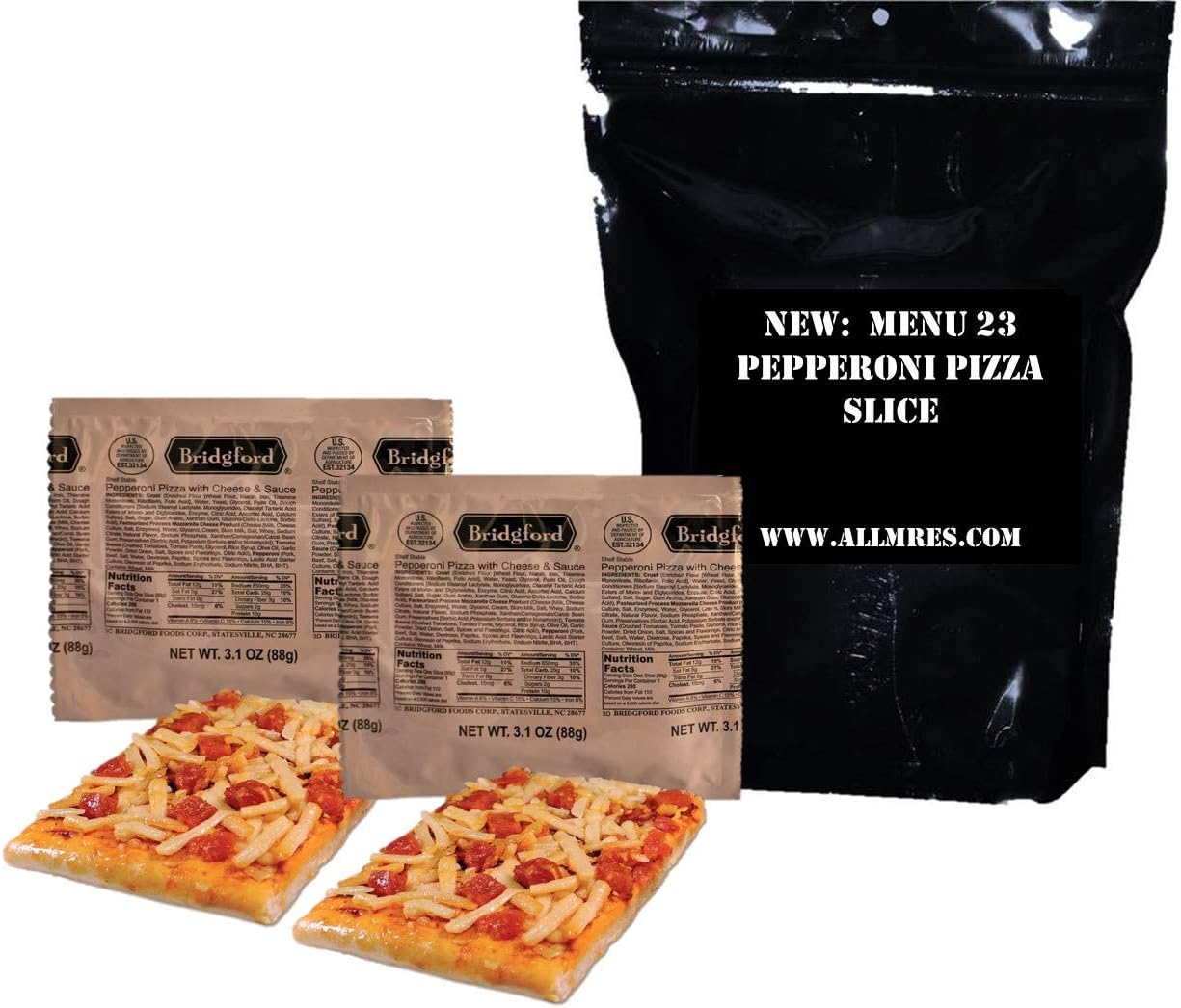 US Military Pepperoni Pizza MRE - FULL MEAL (Menu 23) DUO ENTREE!!