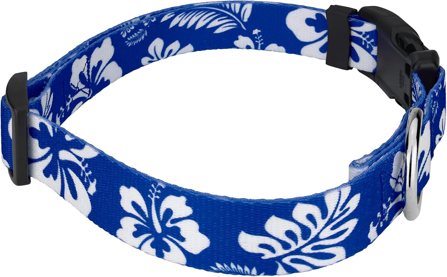 Country Brook Petz - Royal Blue Hawaiian Everyday Dog Collar and Leash - Summer Breeze Collection Featuring Sunny Designs (5/8 Inch, Small)