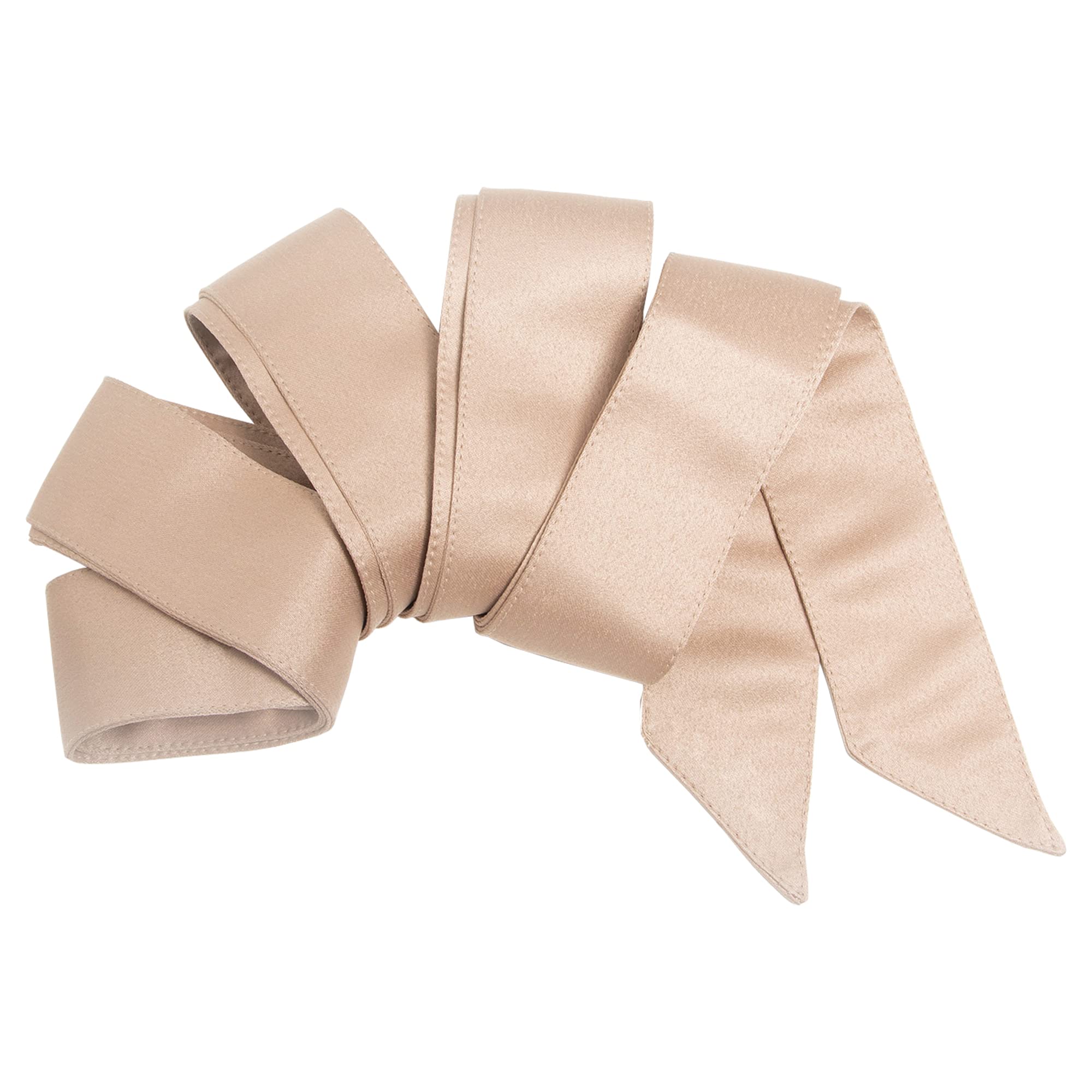 Womens Sash Belt Ladies Satin Sash Tie Ribbon Bow Accessory for Bridesmaids Bridal Wedding Prom Evening Occasion Taupe Blush L-XL