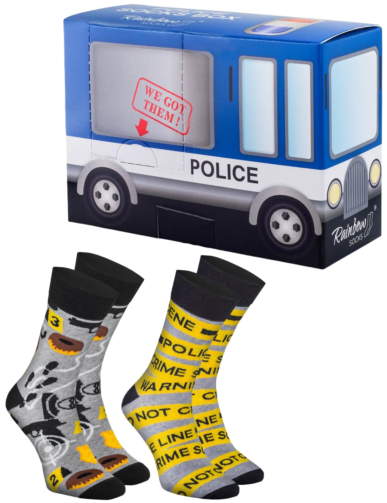 Rainbow Socks- Men Women Police Car Socks ...