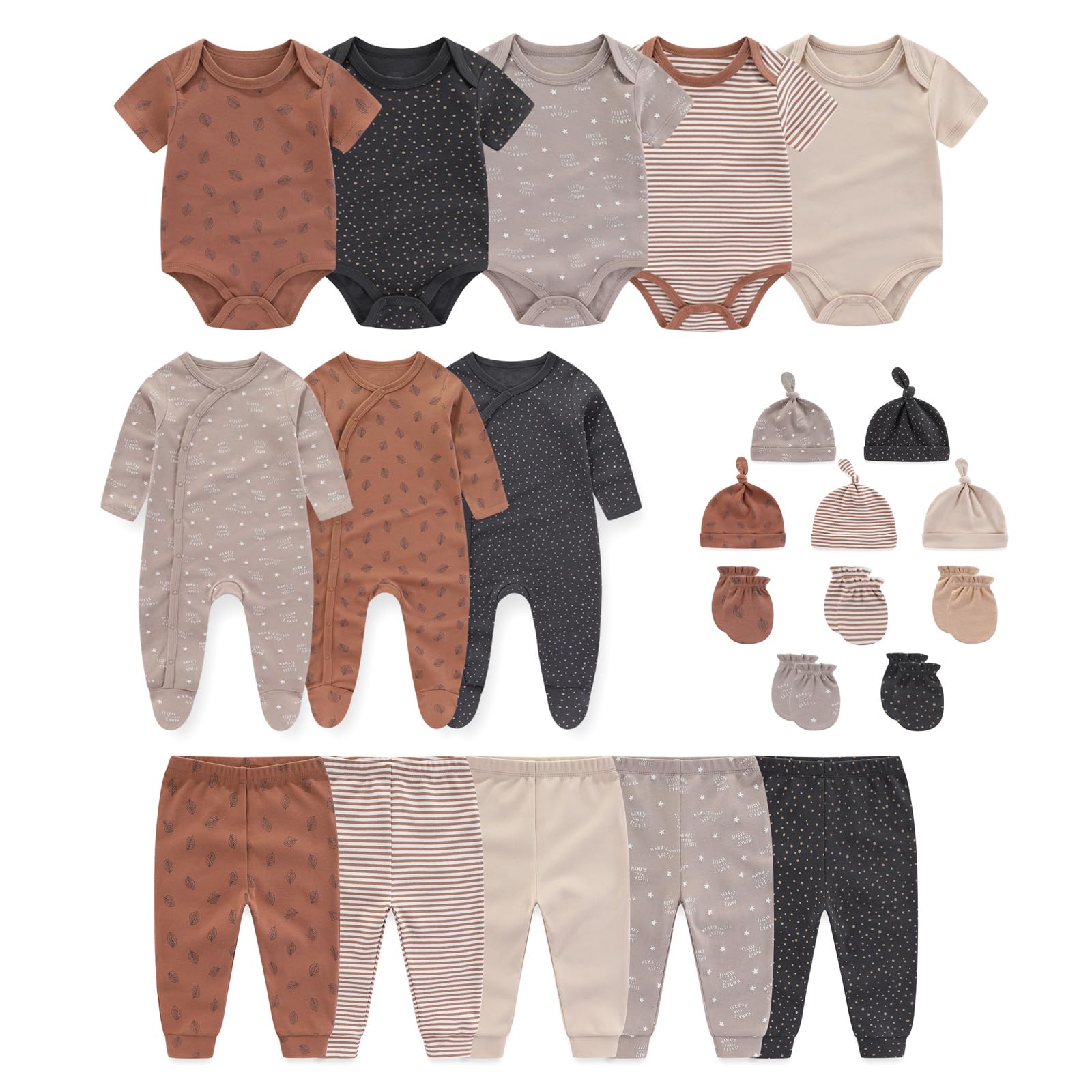 Unisex Baby Boy Girl Bodysuits And Pants Sets 23 pack Cotton New born Clothing Comfort Infant Birthday Outfit
