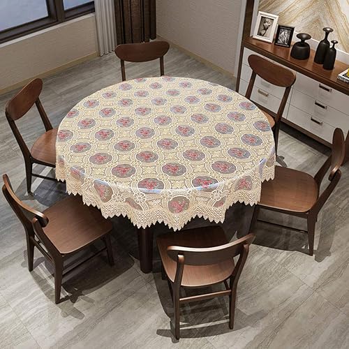 Miniatura 2 de Simhomsen Mantel rectangular de encaje floral beige vintage 54 × 72 pulgadas