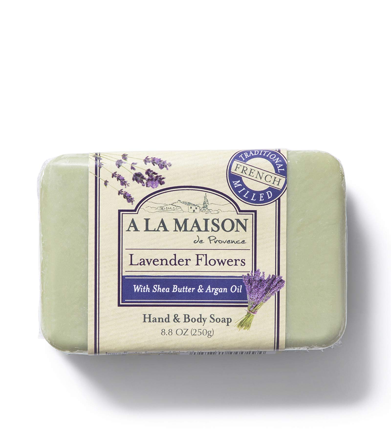 A LA MAISON Lavender Flower French Milled Moisturizing Soap Bars, 3-Pack