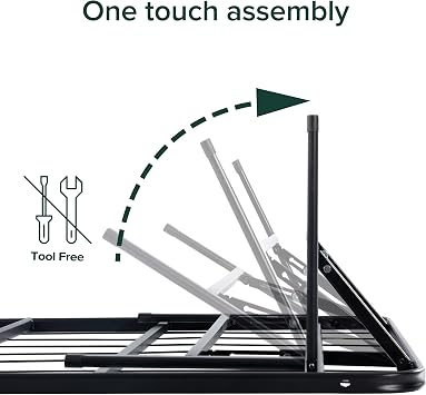Zinus SmartBase Tool-Free Assembly Mattress Foundation, 14 Inch Metal Platform Bed Frame, No Box Spring Needed, Sturdy Steel Frame, Underbed Storage, Black, Twin XL