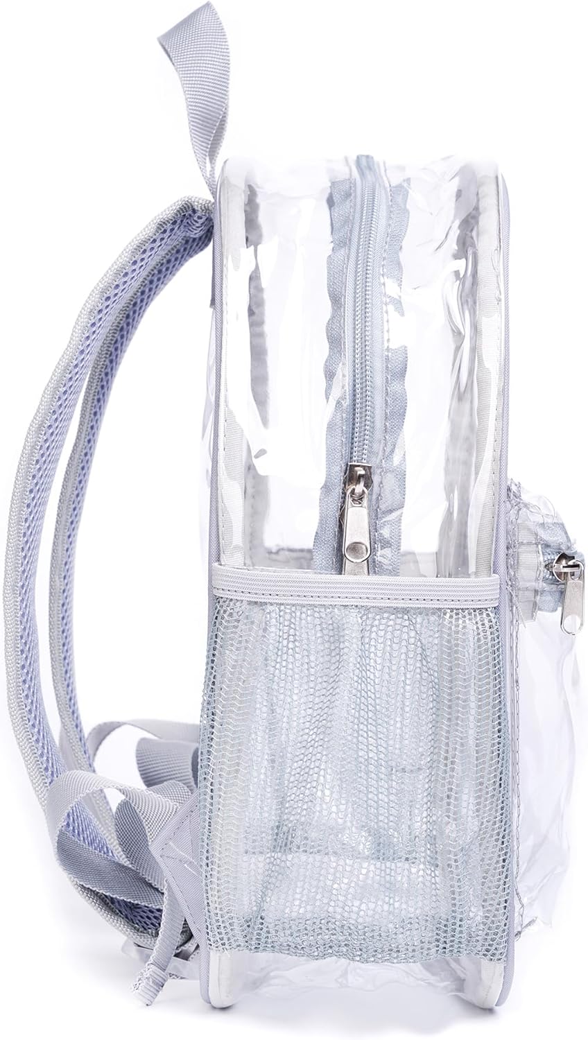 ZENPUNK Clear Backpack for Stadium Approved, 12×12×6, Small Size See Through Bag, PVC Transparent Backpack for Festival Sport Event Concerts (GREY) - Image 8