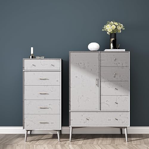 Miniatura 7 de Papel de contacto de hormigón gris de 24 x 197 pulgadas, para despegar y pegar, extraíble, grueso, con textura mate, papel tapiz de cemento para