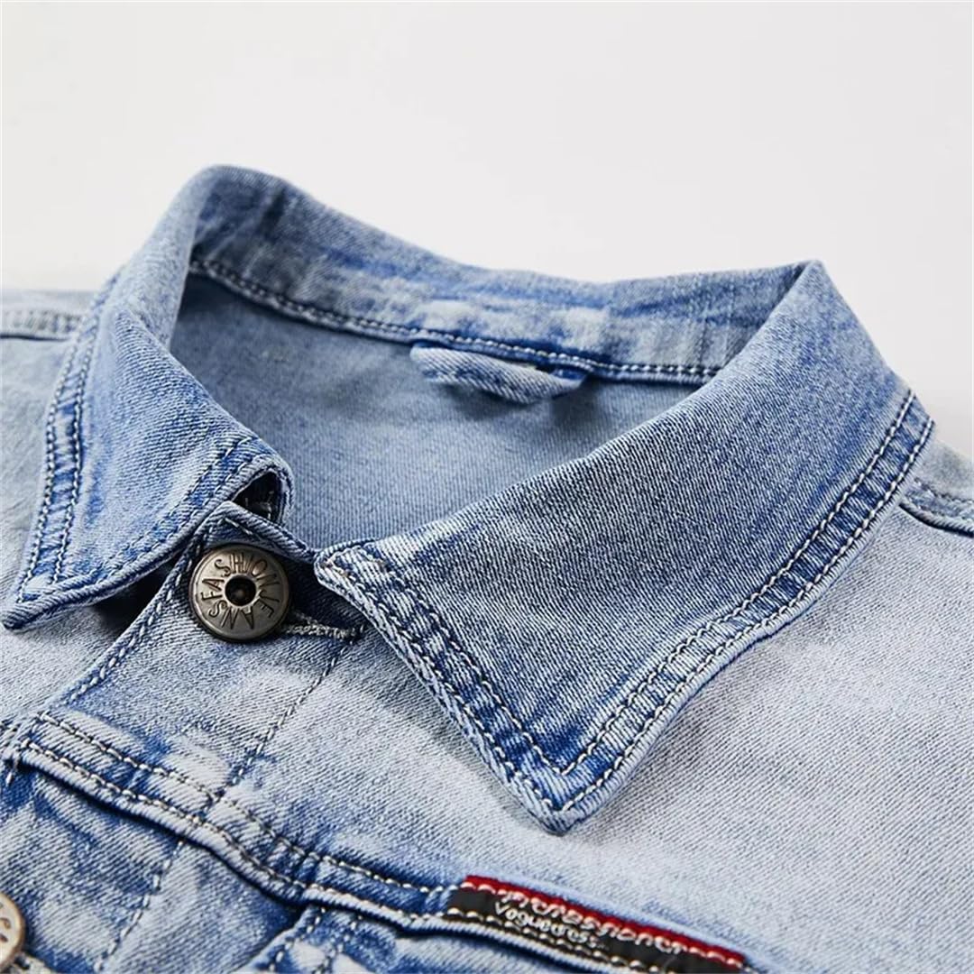 Herren Slim Denim Jacke und Hose Zweiteiliges Set Frühling Herbst Jeans Anzug
