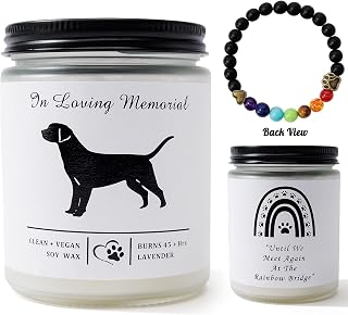 Soy Wax Scented Dog Memorial Candle, Loss of Dog Gift Candle, Dog Sympathy Candle, Dog Memorial Gifts for Loss of Dog, Thoughtful Sympathy, Remembrance - 7 Ounces (Labrador)