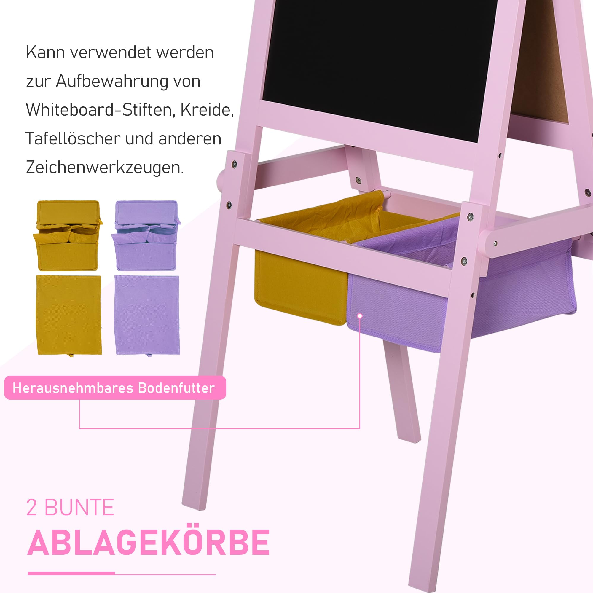 AIRPLAY Kinder Staffelei 3-in-1 Kindertafel für Kinder ab 3 Jahre