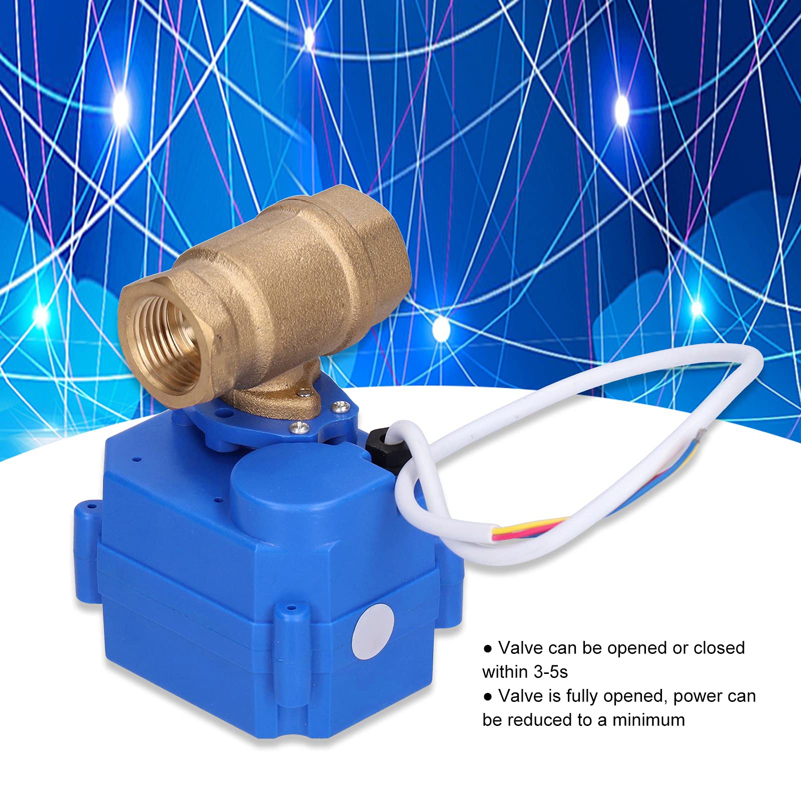 Mini válvula de bola eléctrica DN15, válvula de bola motorizada de latón con indicación de interruptor