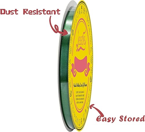 Miniatura 974 de Cinta de satén verde esmeralda de doble cara de 1-1/2 pulgadas x 50 yardas, cinta de poliéster verde esmeralda para envolver regalos, muy adecuada