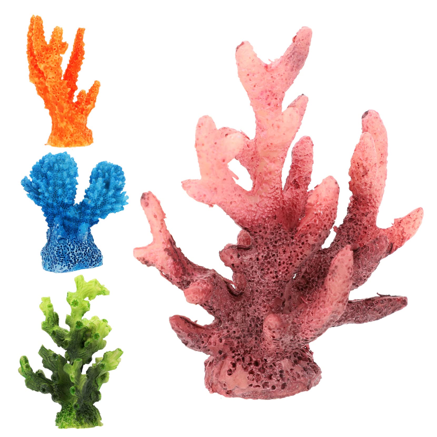 Happyyami 4Pcs Artificial Coral Plants Lifelike Aquarium Decor for Home Fish Tanks Vibrant Coral Ornaments for Enhancing Aquatic Landscapes for Freshwater and Saltwater Environments