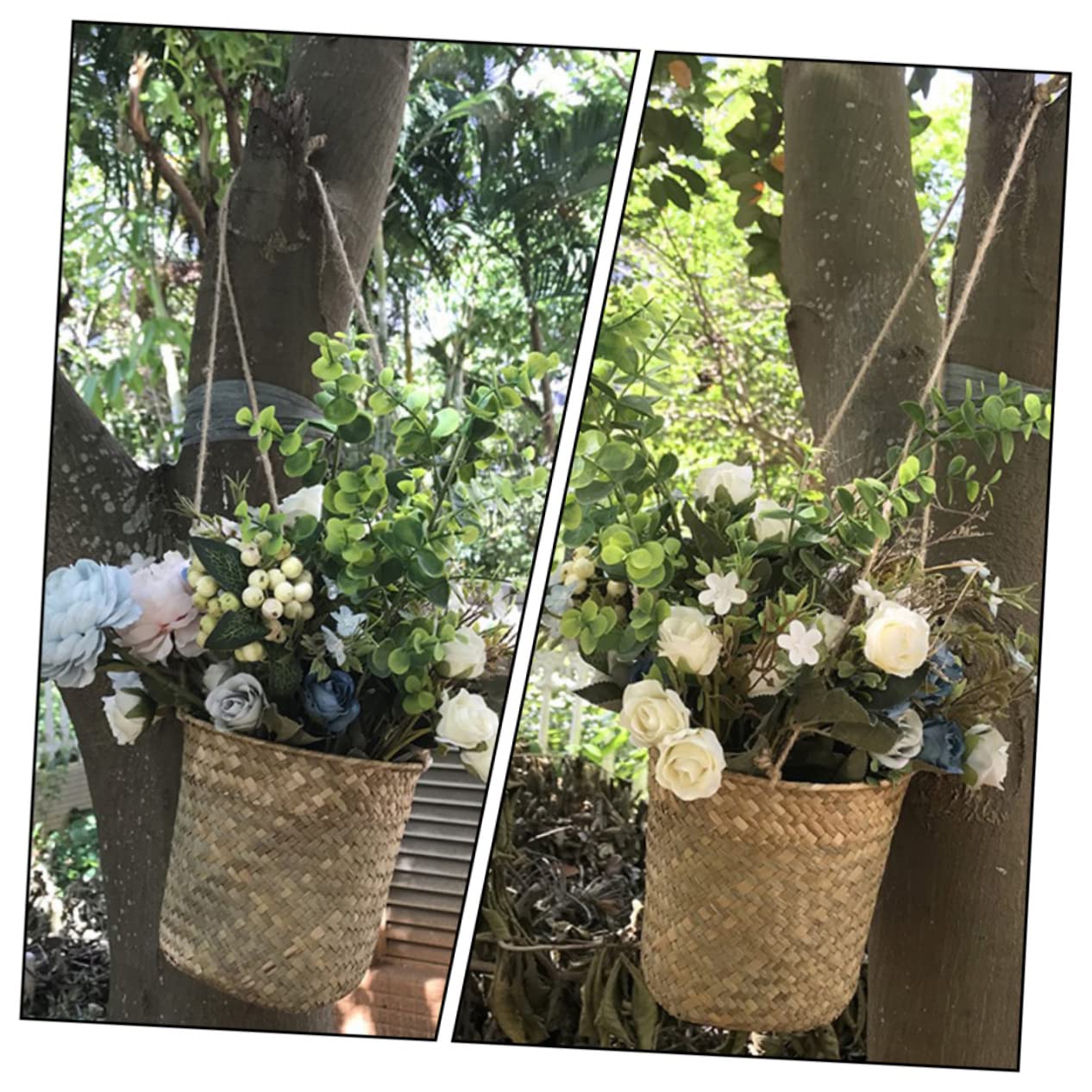 Amosfun 6stücke Teiliges Handgefertigte Woven Flower Basket Hängeblumenampel Aus Seegras Für Stilvolle Raumdekoration Und Praktische Aufbewahrung