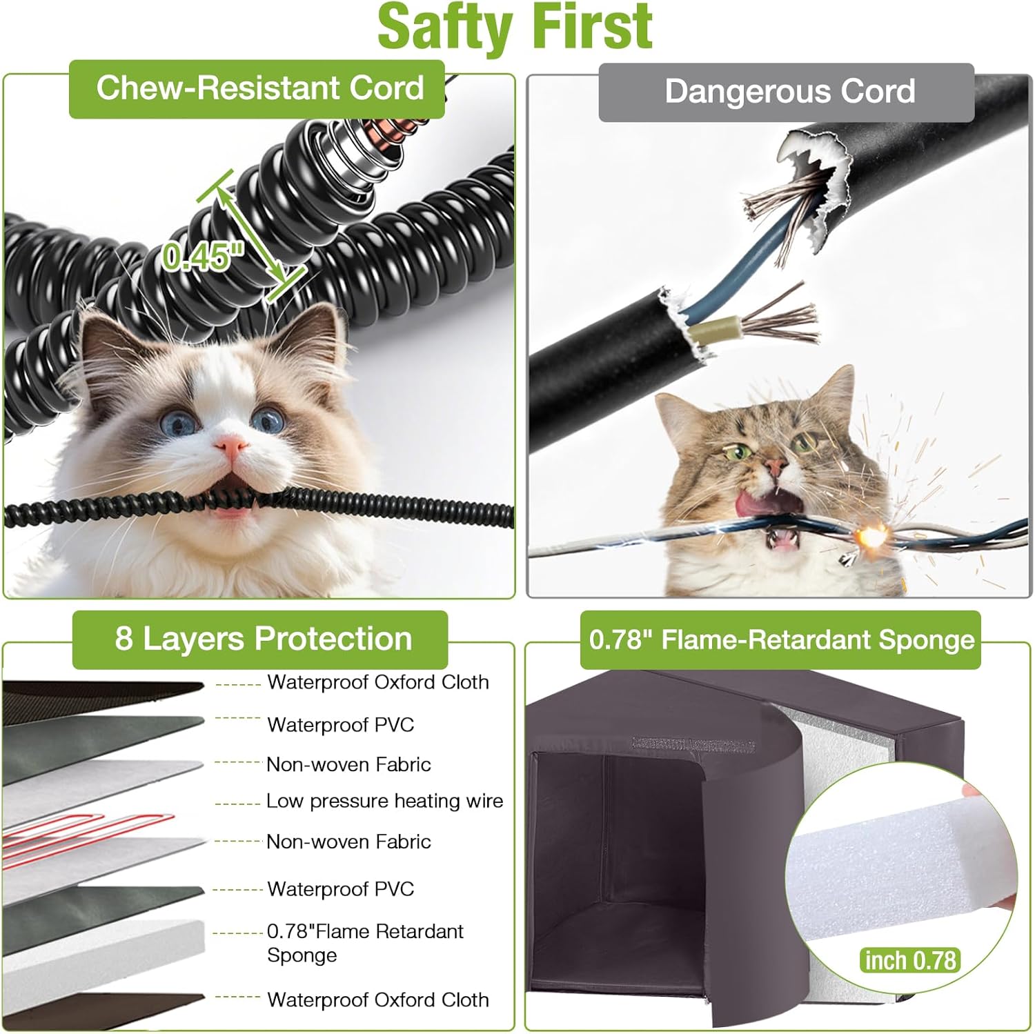 Color Grey  Heated Cat House for Outside Outdoor Cat House Insulated Weatherproof Feral Cat Shelter with Heater and Insulated Liner