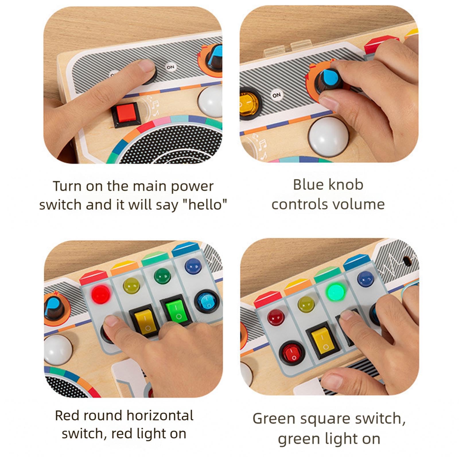 XAGMODSHN Giocattolo Educativo Apprendimento Portatile della Scheda Sensoriale Occupata per I Bambini Giocattolo Interattivo attività Viaggio con Effetti Sonori del Circuito Musicale