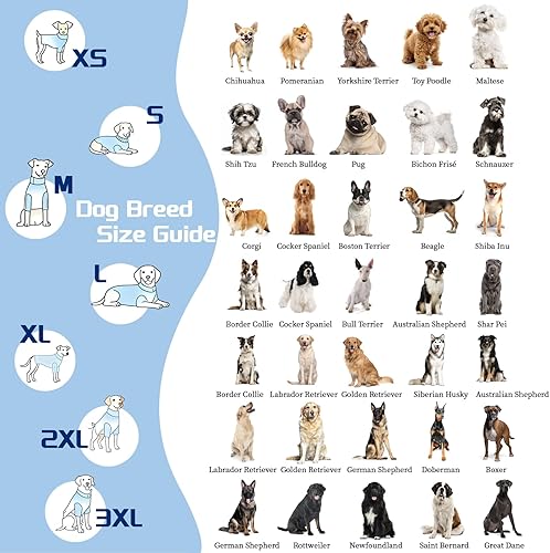 Miniatura 3 de TORJOY Traje de recuperación de cirugía transpirable para perros para hombres y mujeres, enterizo profesional de recuperación de perros con