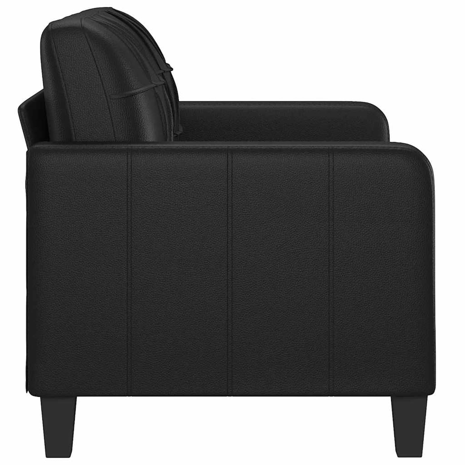 Gecheer Canapé, pour salon, avec 2 places, en simili cuir, noir, 138 x 77 x 80 cm, canapé moderne, canapé en cuir artificiel, canapé 2 places moderne