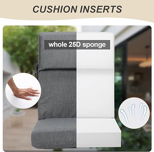 Miniatura 8 de BPS Cojín para silla de exterior, 45.3 pulgadas de largo x 20.5 pulgadas de ancho x 4.3 pulgadas de alto, cojín de asiento de muebles de patio,