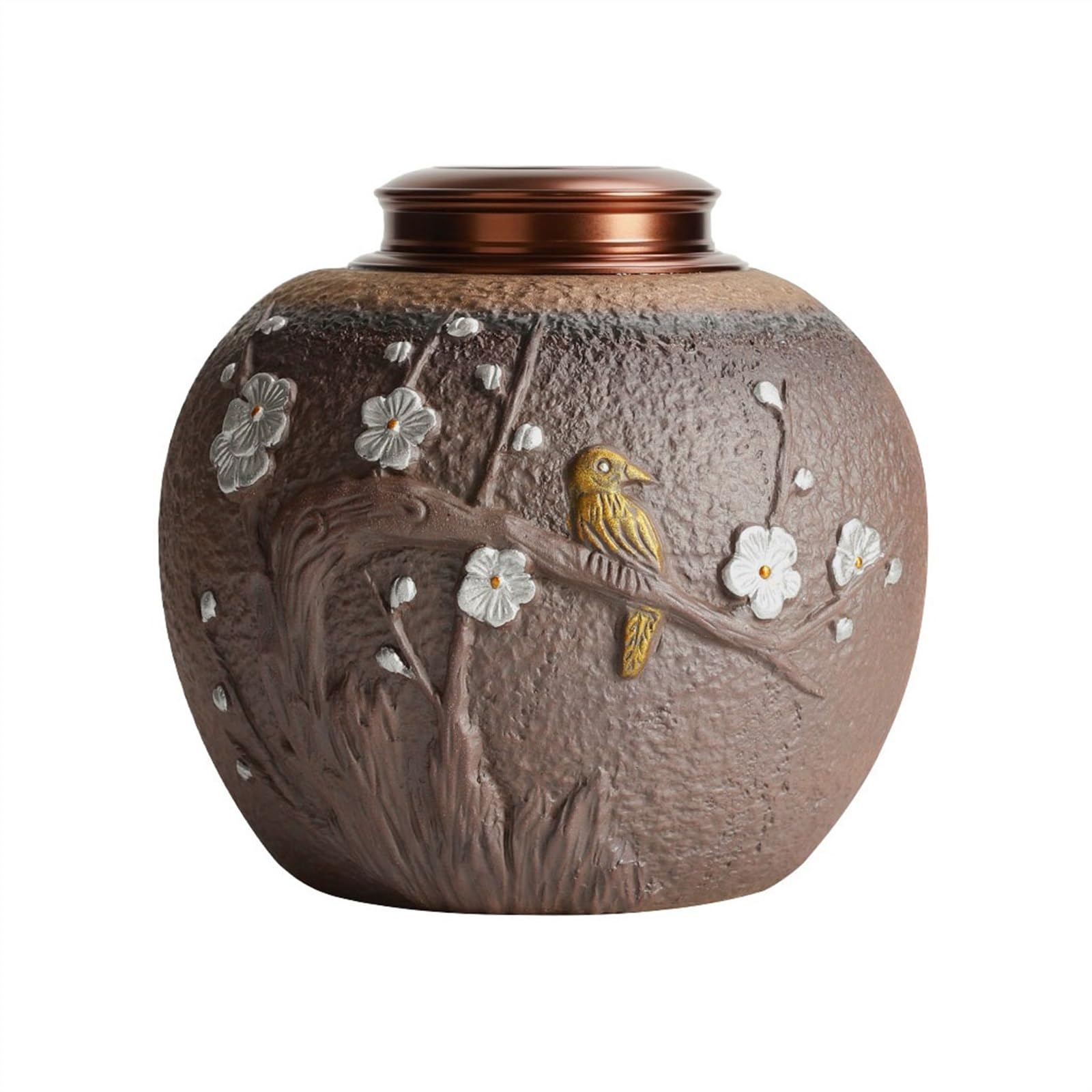 CHUOZI Tea Canister Vintage Rough Ceramic Warehouse Large Loose Leaf Double Layer Sealed Storage Jar Caddy