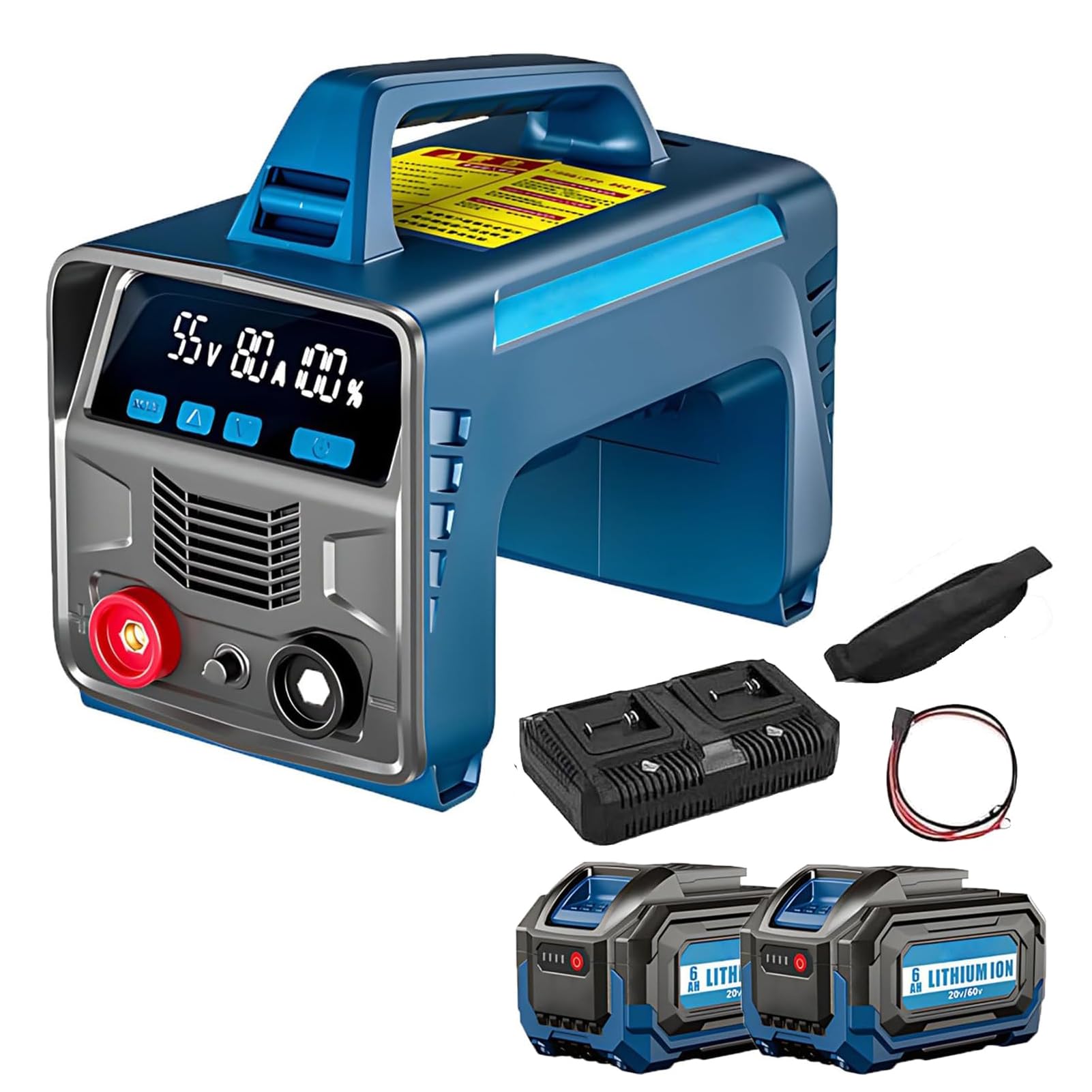 Saldatrice Inverter, Saldatrice a Corrente Continua Agli Ioni Di Litio, Chip Intelligente, Innesco Dell'Arco In Un Secondo, Avviamento a Caldo, per Tettoie In Acciaio (2 batteries)