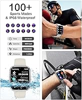 Vista 4 de Relojes inteligentes para mujer, llamada Bluetooth de 1.75 pulgadas, reloj inteligente de voz AI, monitor de frecuencia cardíaca 24/7, monitor